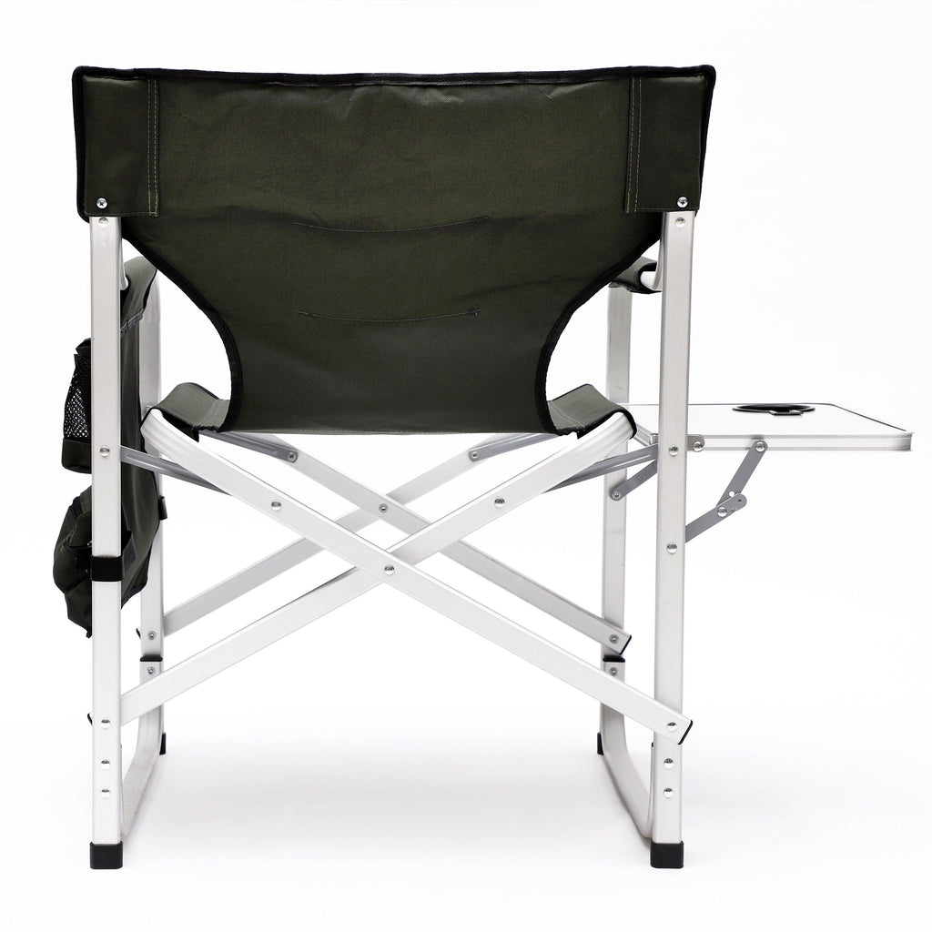 Padded Folding Outdoor Chair With Side Table And Storage Pockets, Lightweight Oversized Directors Chair For Indoor, Outdoor Camping, Picnics And Fishing