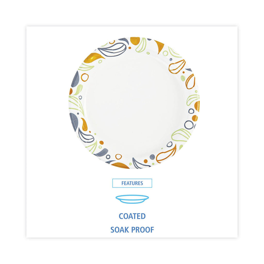 Boardwalk Deerfield Printed Paper Plates, 6" Dia, Coated/Soak Proof, Multicolor, 250/Pack, 4 Packs/Carton