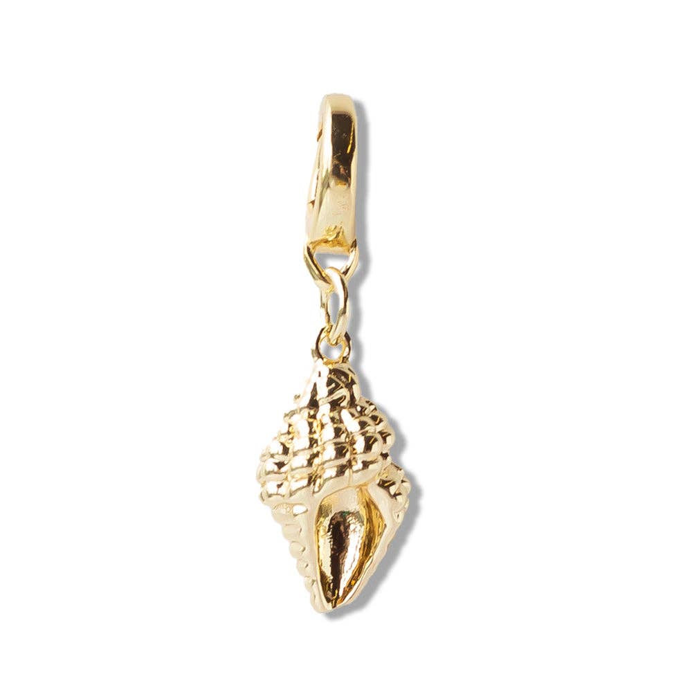 Conch Shell Charm, Gold. Bag Charm