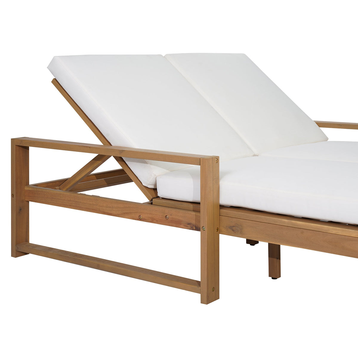 TREXM Outdoor Double Lounge Chair with 5-Position Adjustable Backrest