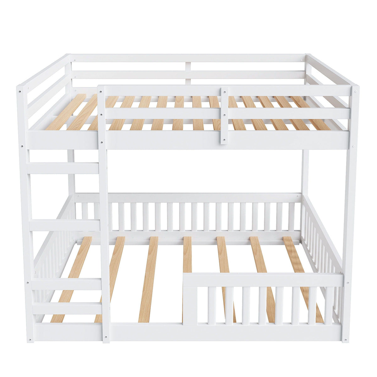 Stylish Bunk Bed With Ladder And Guardrails