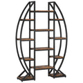 Triple Wide Oval Etagere Bookcase With Shelves For Living Room