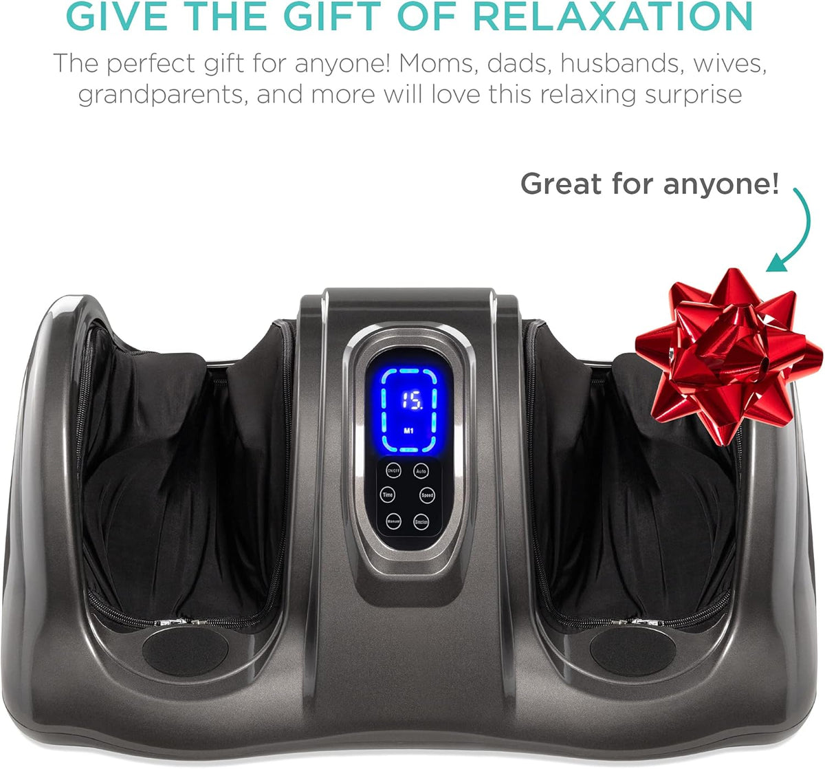 Shiatsu Foot Massager for Pain Relief, Plantar Fasciitis, Neuropathy, Blood Circulation, Remote Control W/Compact Design - Gray