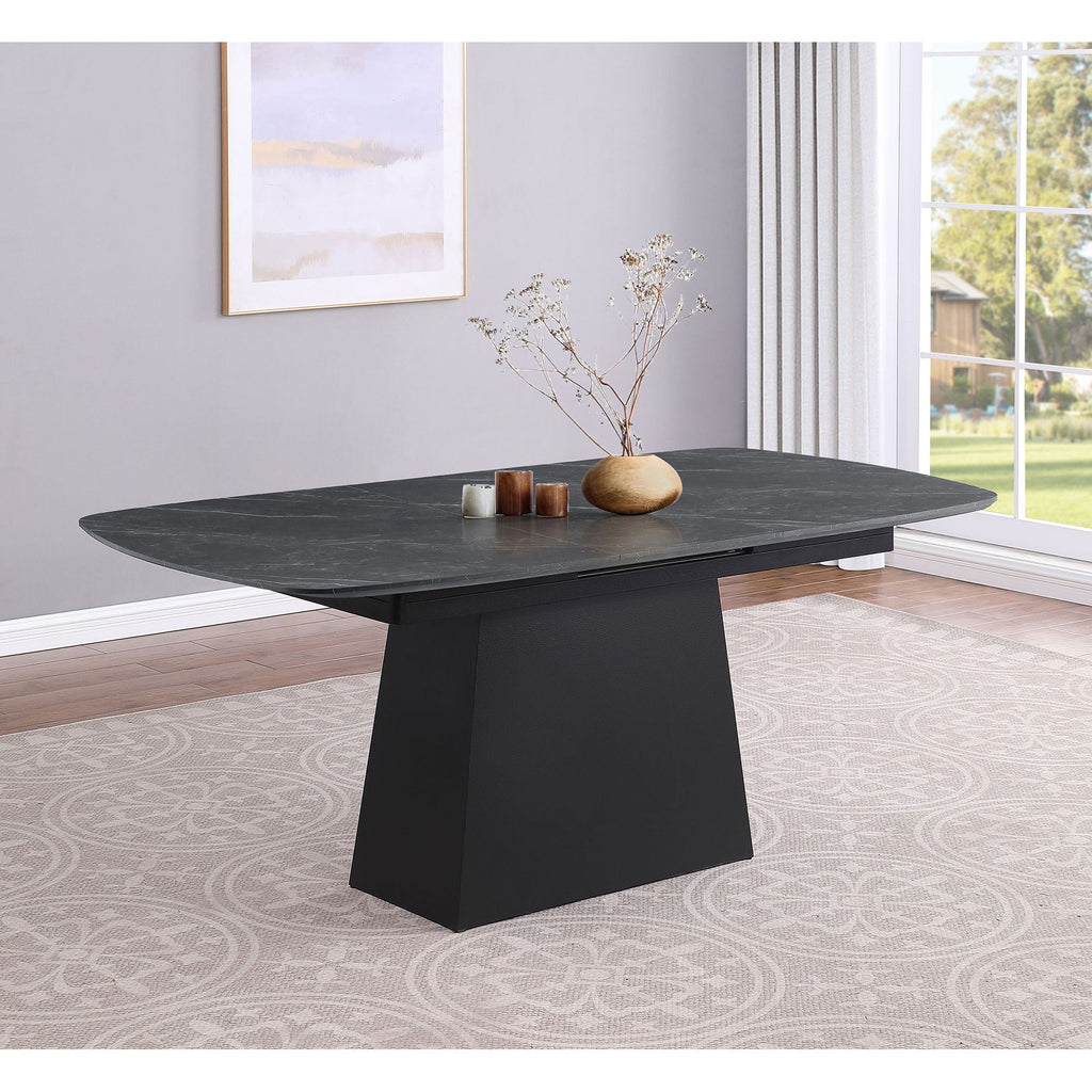 Idlewild - Extension Leaf Dining Table With Tapering Pedestal Base - Black