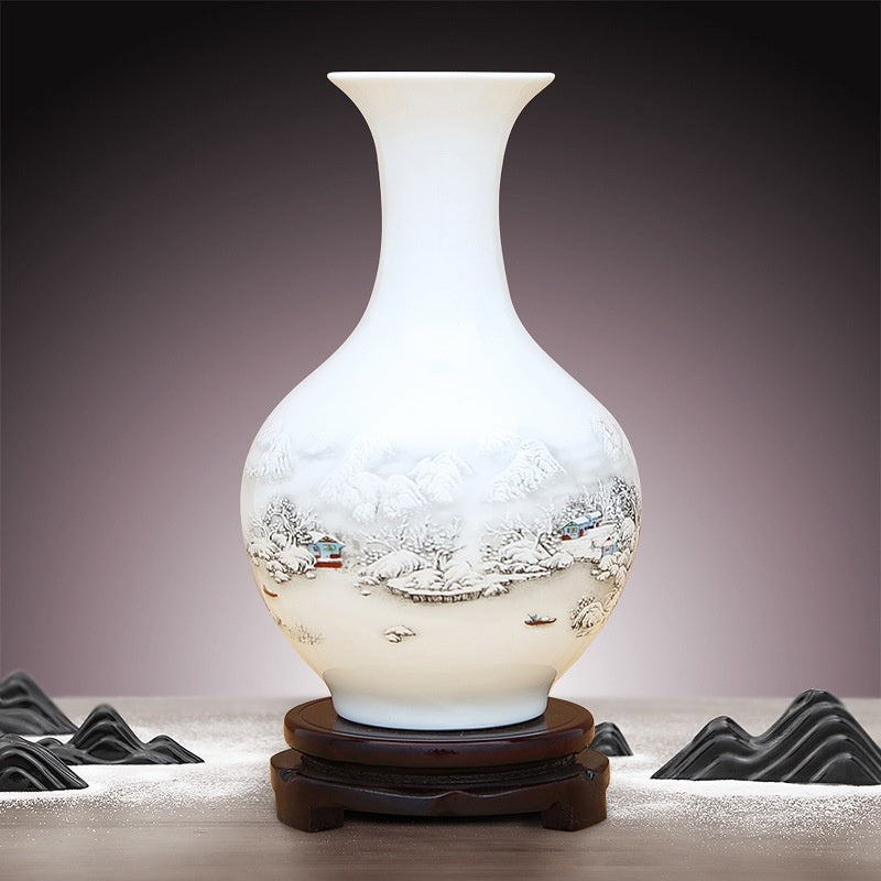 Jingdezhen Ceramics Chinese Style Vase with Base