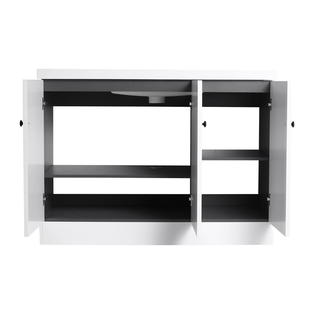 Contemporary Freestanding Bathroom Vanity With Resin Sink & Soft-Close Cabinet Doors