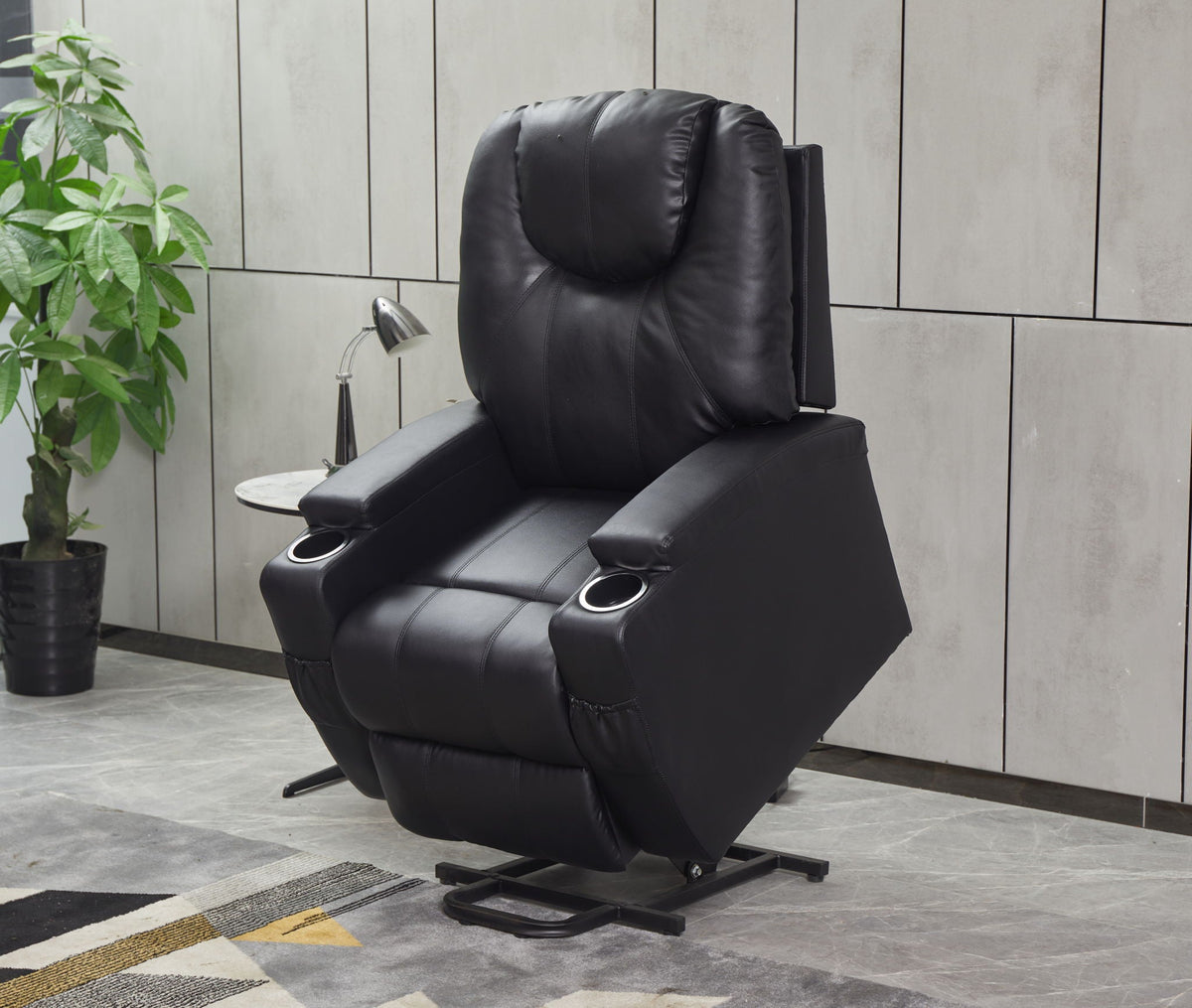 Modern Recliner Chair With Cup Holders, Remote Control