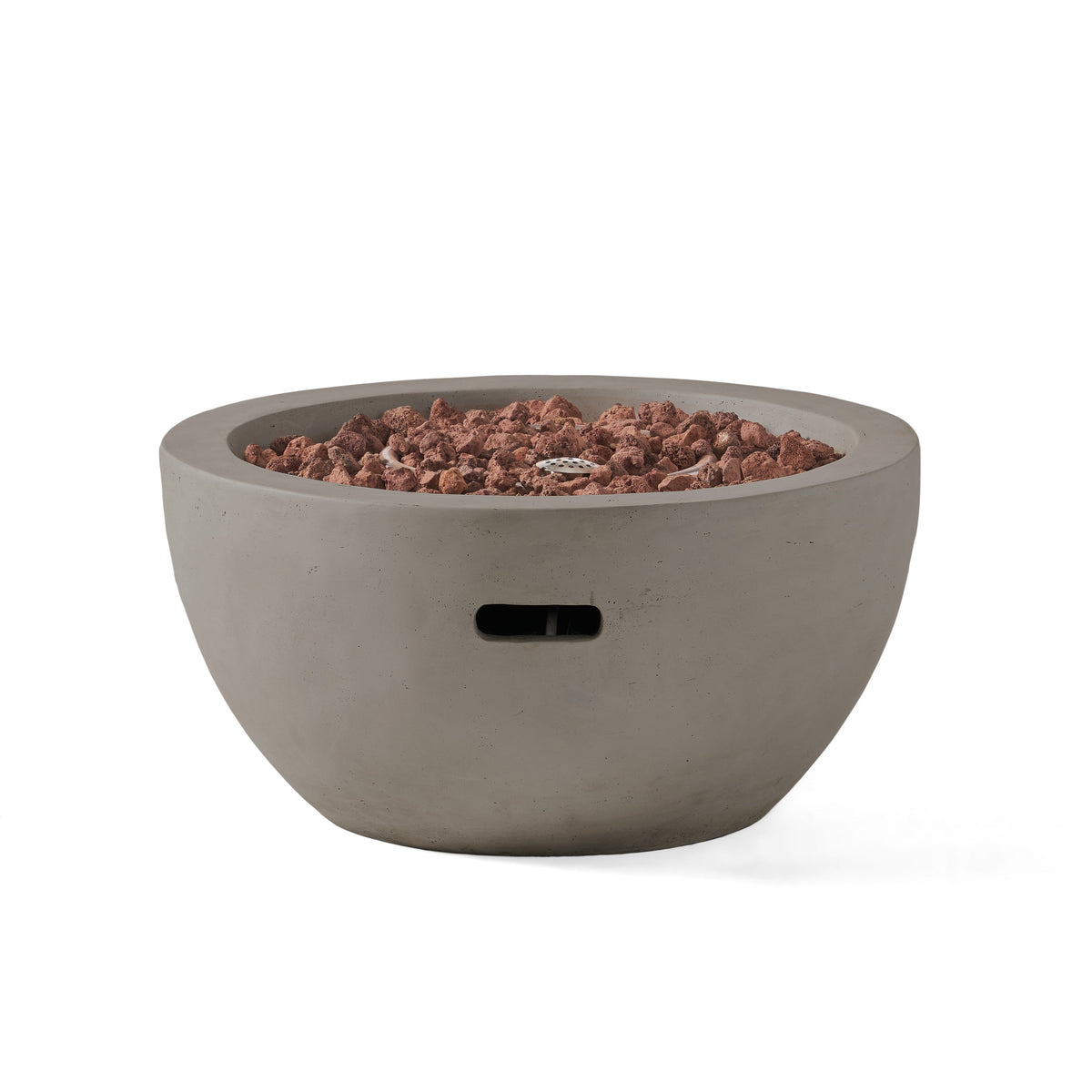 27' Bowl Shaped MGO 40,000 BTU Propane Fire Pit, Light Grey (Tank Cover not Included)