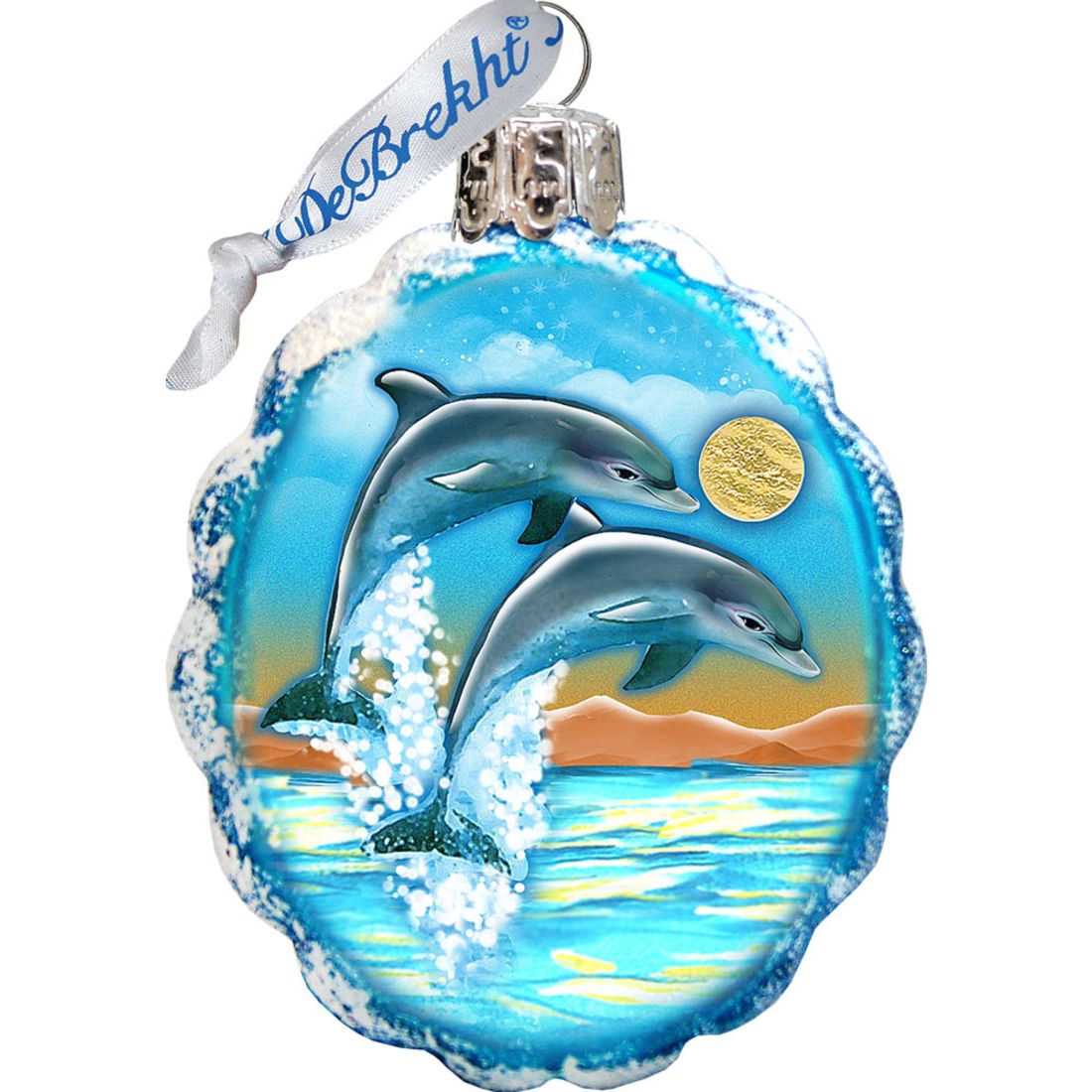 Coastal Mercury Glass Ornaments Set of 3 by G. DeBrekht - Coastal Holiday Decor - 770104S3