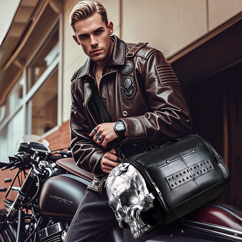 Three-dimensional Trendy Cool Skull Single Room Crossbody Portable Travel Bags