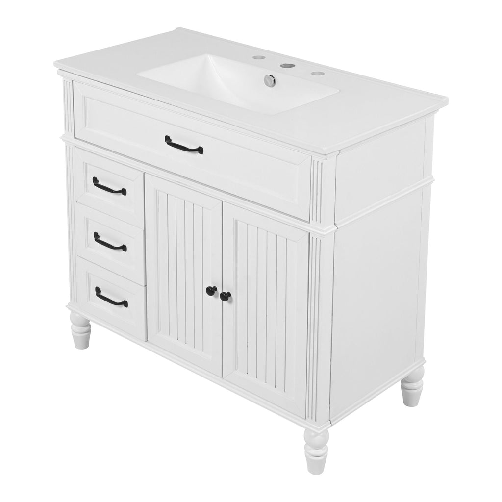 Bathroom Vanity With Sink, Freestanding Cabinet & Drawers
