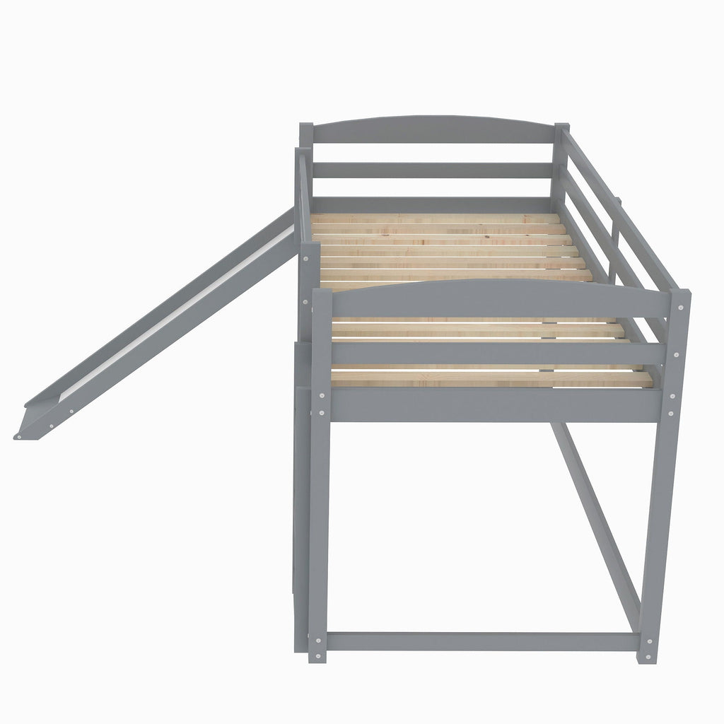 Durable Bunk Bed With Convertible Slide And Ladder