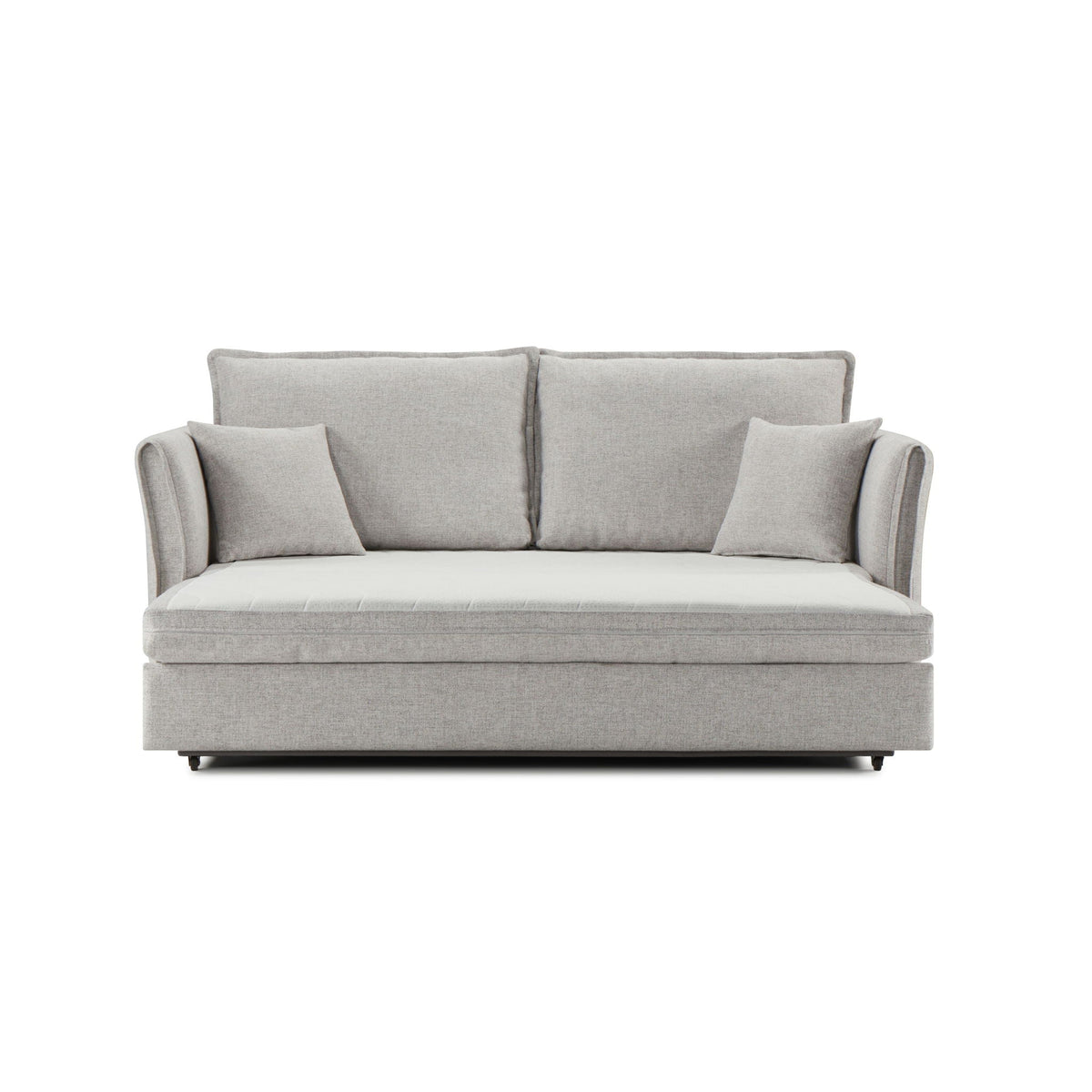 Oren Chenille Sleeper Sectional Sofa With Storage - Gray