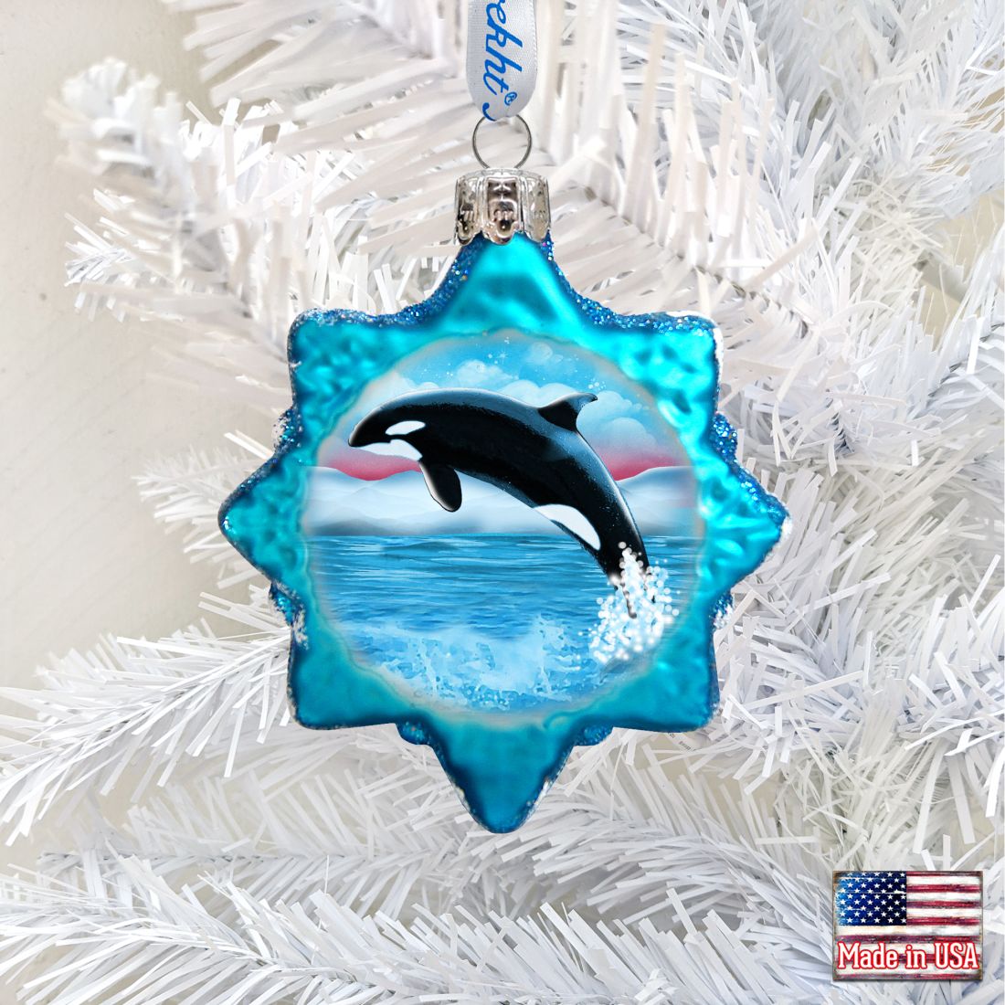 Orca Mercury Glass Ornament by G. DeBrekht - Wildlife Holiday Décor - 771047
