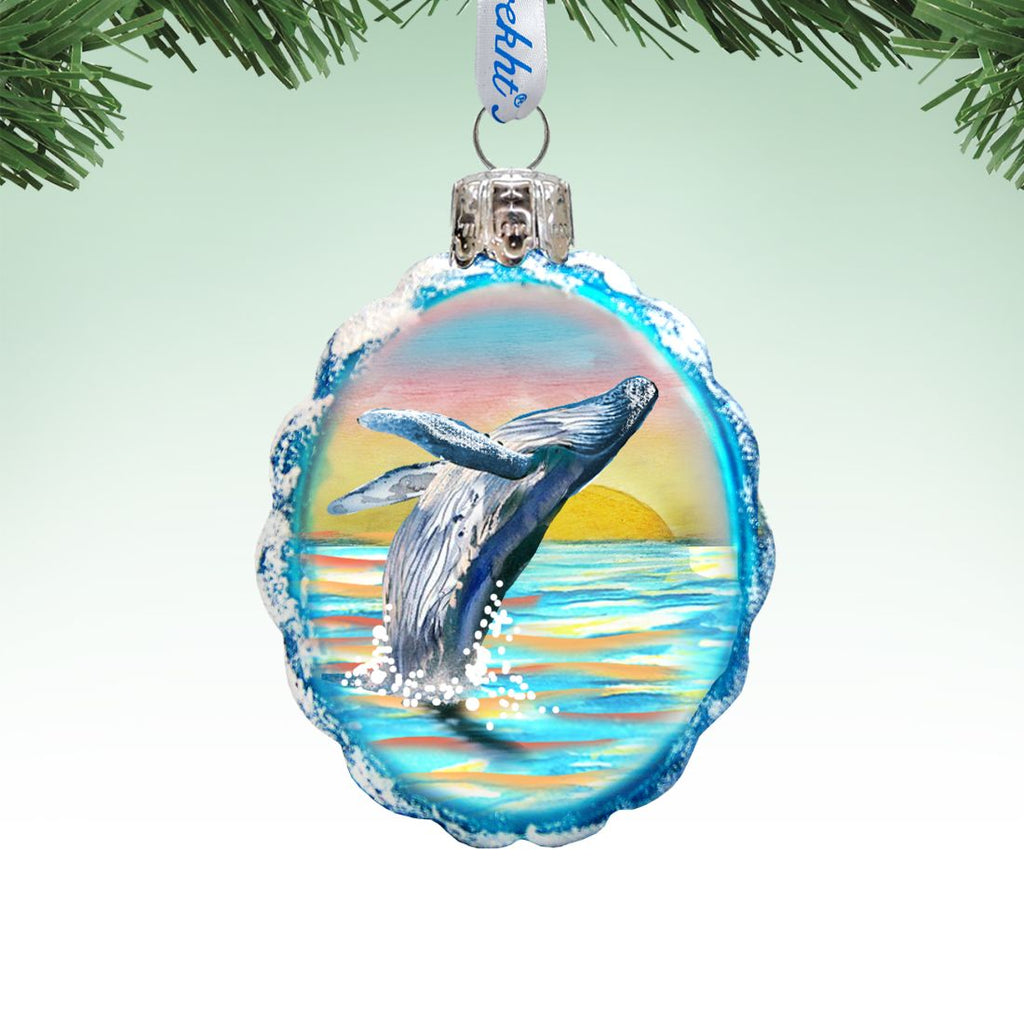 Humpback Mercury Glass Ornament by G. DeBrekht - Wildlife Holiday Décor - 771049-777389
