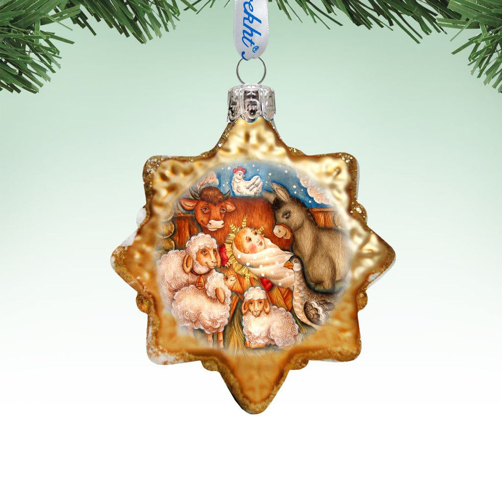 Village Nativity Mercury Glass Ornament by G. DeBrekht - Nativity Holiday Décor - 773031