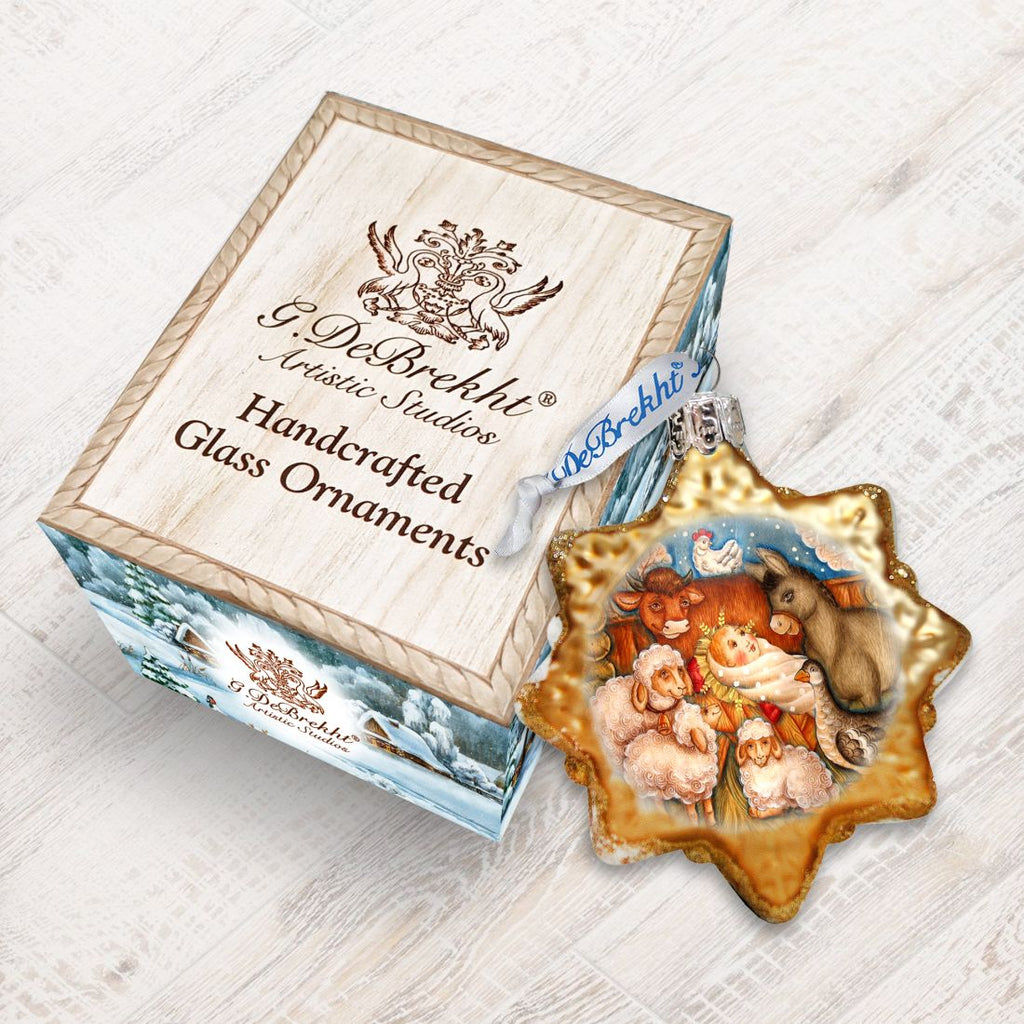 Village Nativity Mercury Glass Ornament by G. DeBrekht - Nativity Holiday Décor - 773031