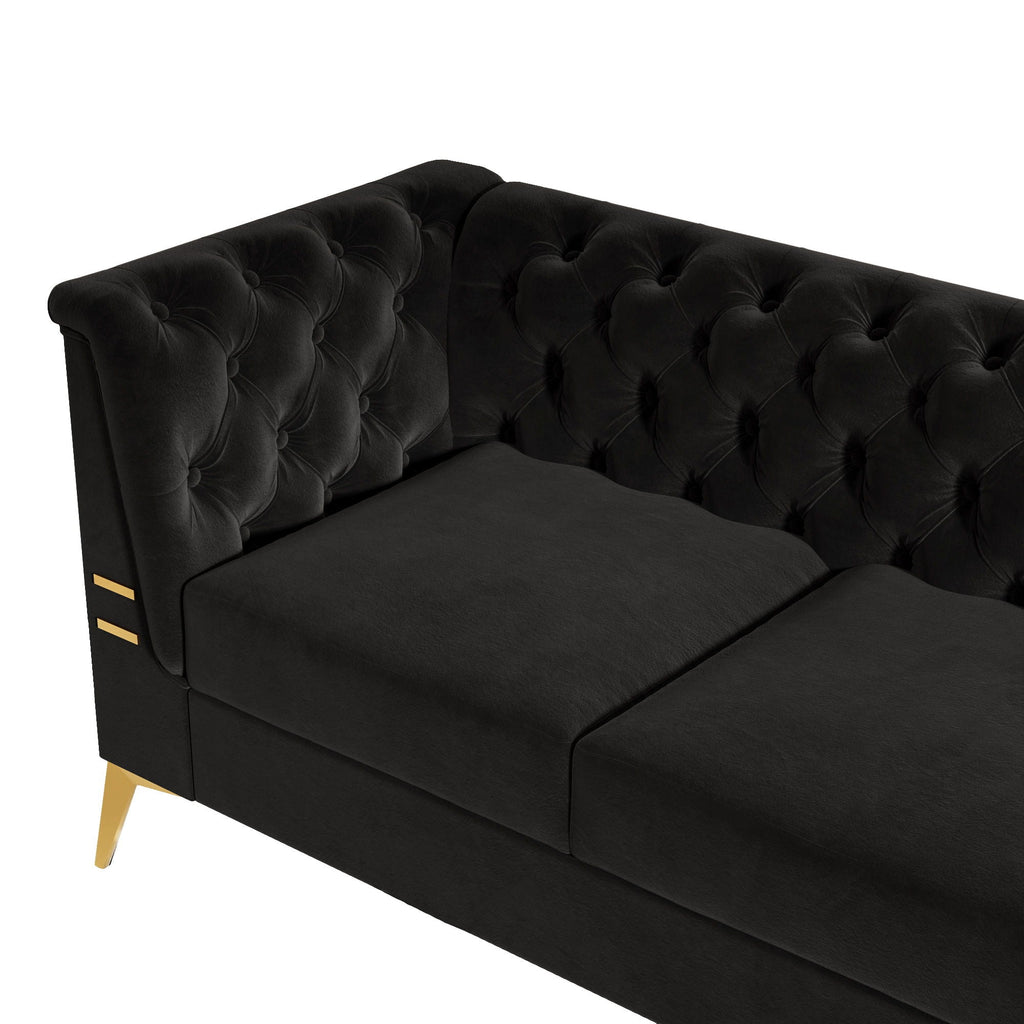 Luxurious Sofa With Legs, Modern Chesterfield Design, Tufted Upholstery, 3 Seat Couch For Living Room And Office