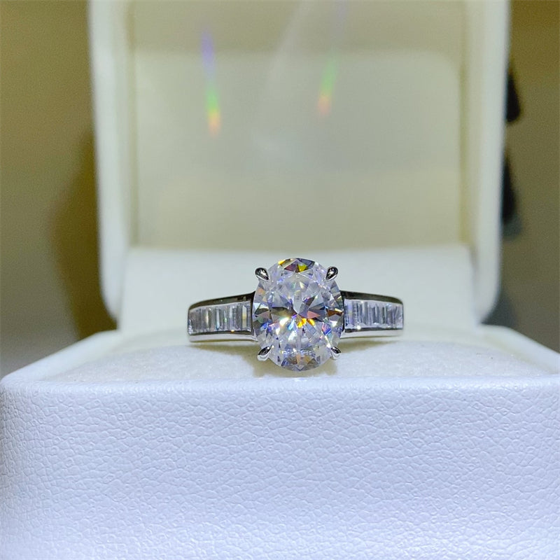 3 Carat Oval-Cut Sparkala™ Pure Sterling Silver Ring