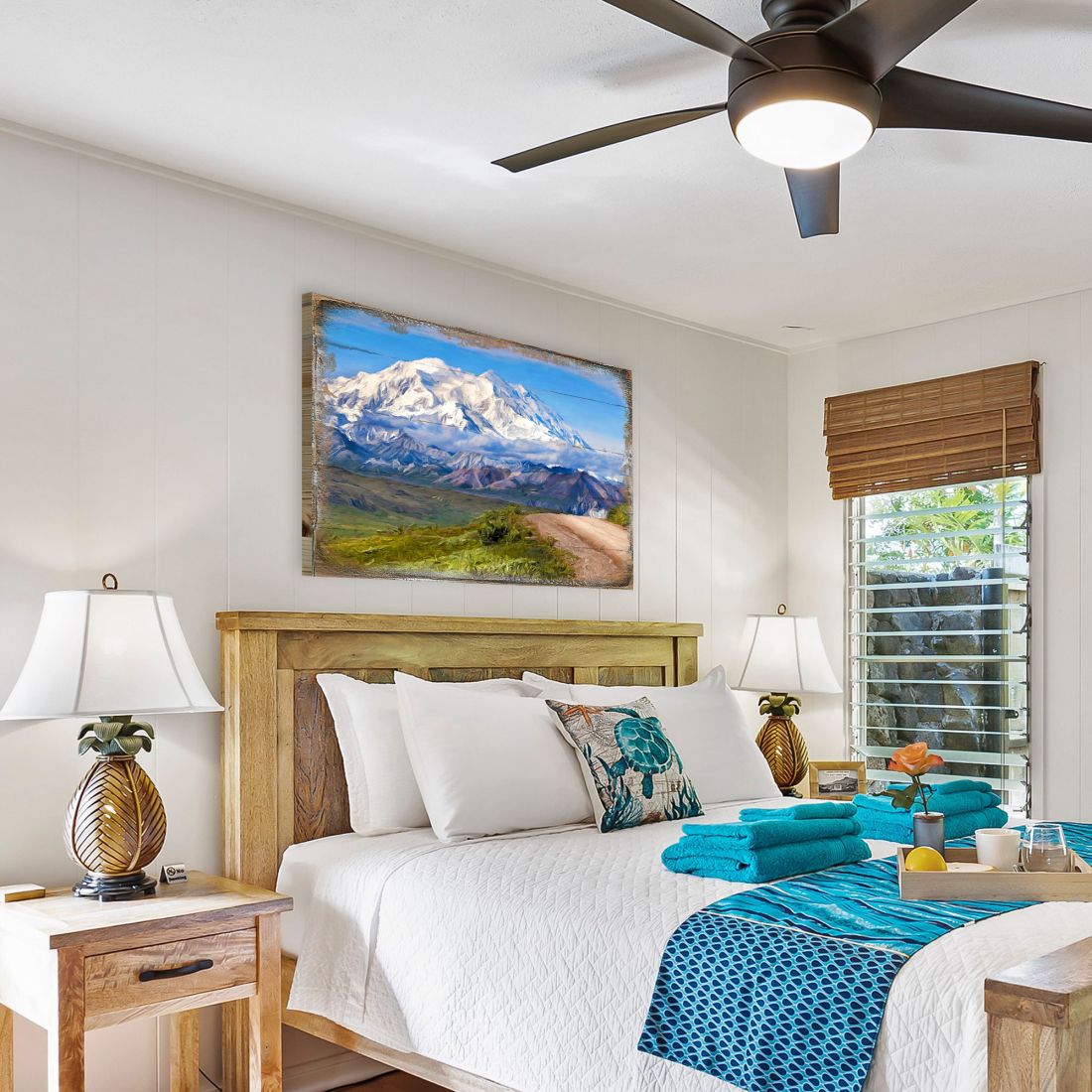 Mountain View Art Wooden Wall Art by Nature Wonders - Nature Wildlife Decor  - 95242B