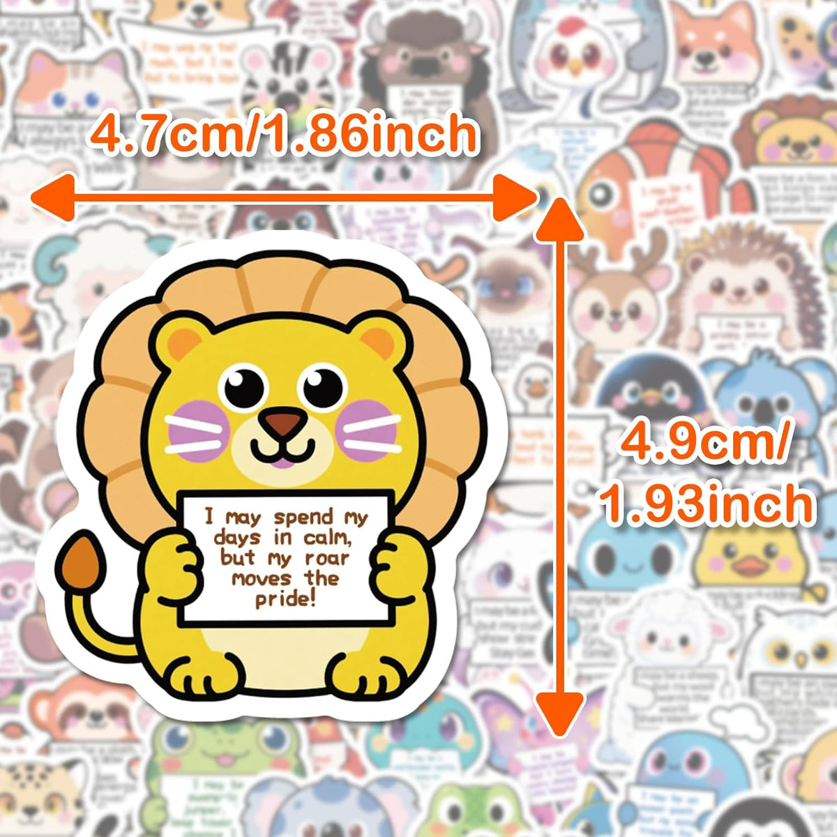 112 Pcs Emotional Support Animal Stickers - Affirmation Sticker Pack for Adults Cute Inspirational Buddies for Water Bottles, Laptops, Phones, Positive Quote Vinyl