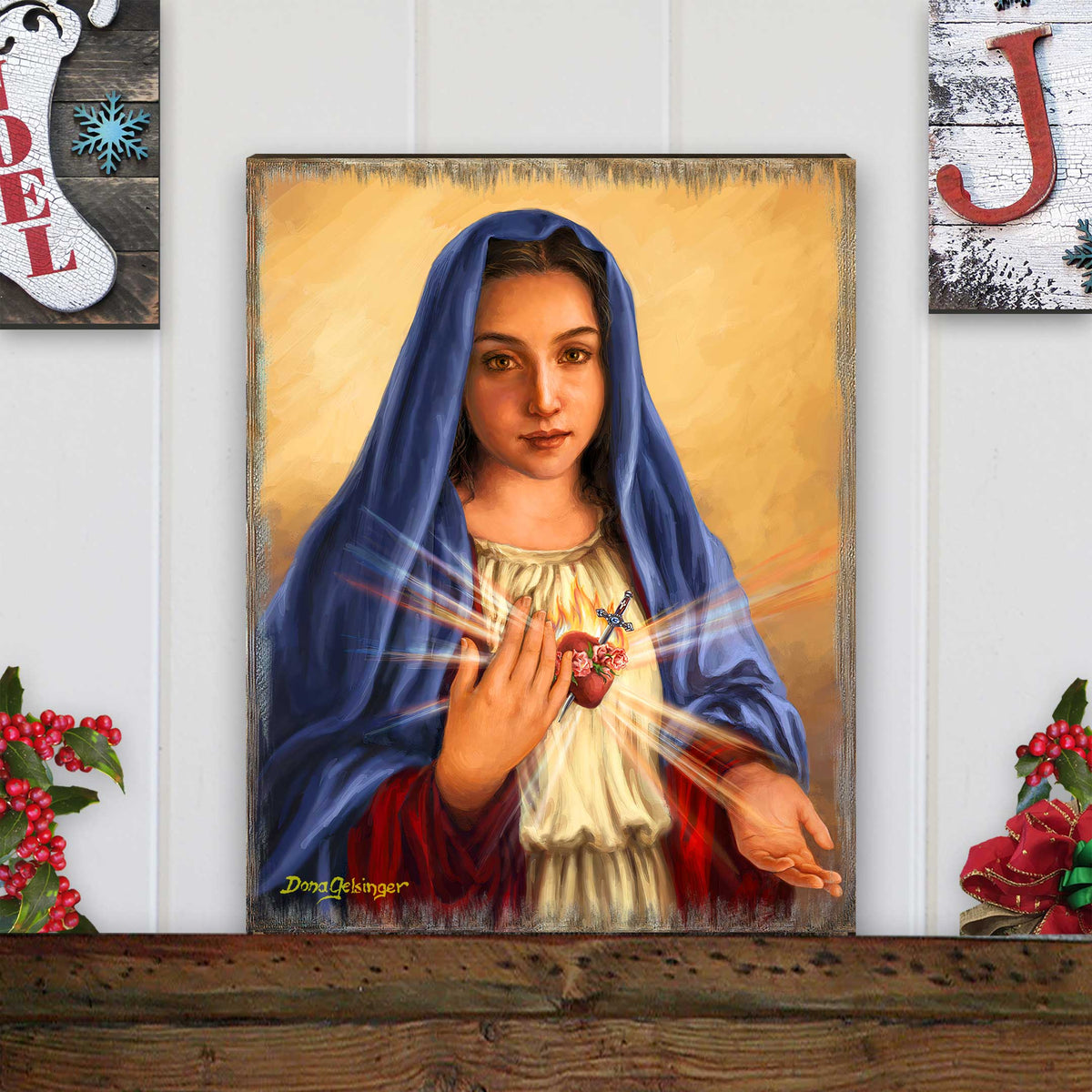 Immaculate Heart of Mary Wall Art by D. Gelsinger - Nativity Holiday Decor  - 95686B-DG