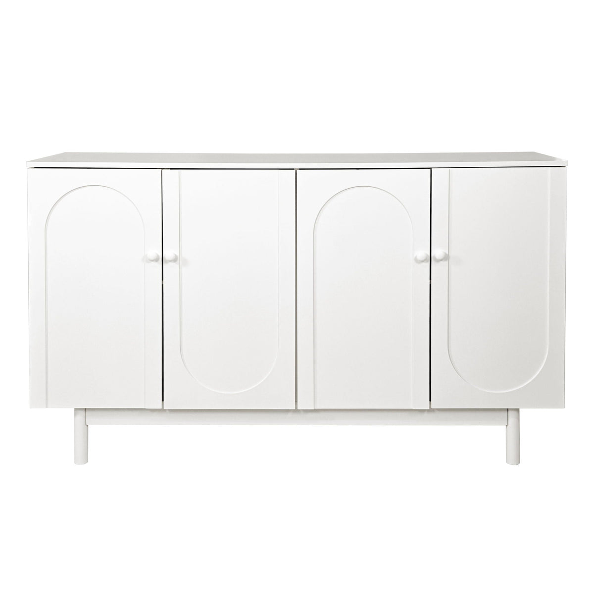 4 Door Storage Cabinet For Living Room - White