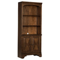 Stigham - Bookcase With 2 Door Cabinet, Adjustable Shelves, Cable Management - Oak