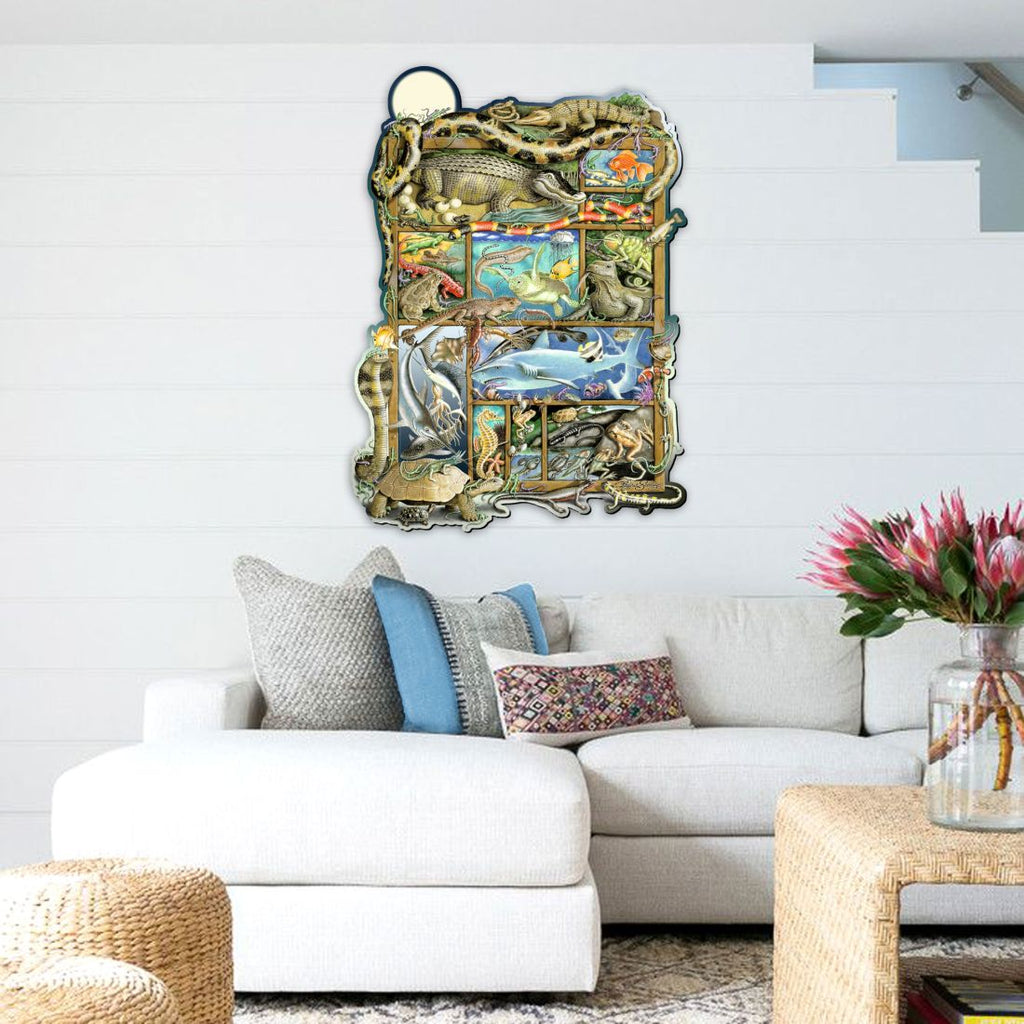Reptiles Fish Amphibians Whimsical Wall Art by Laura Seeley - Love Family Kids Decor - 8513011-LS