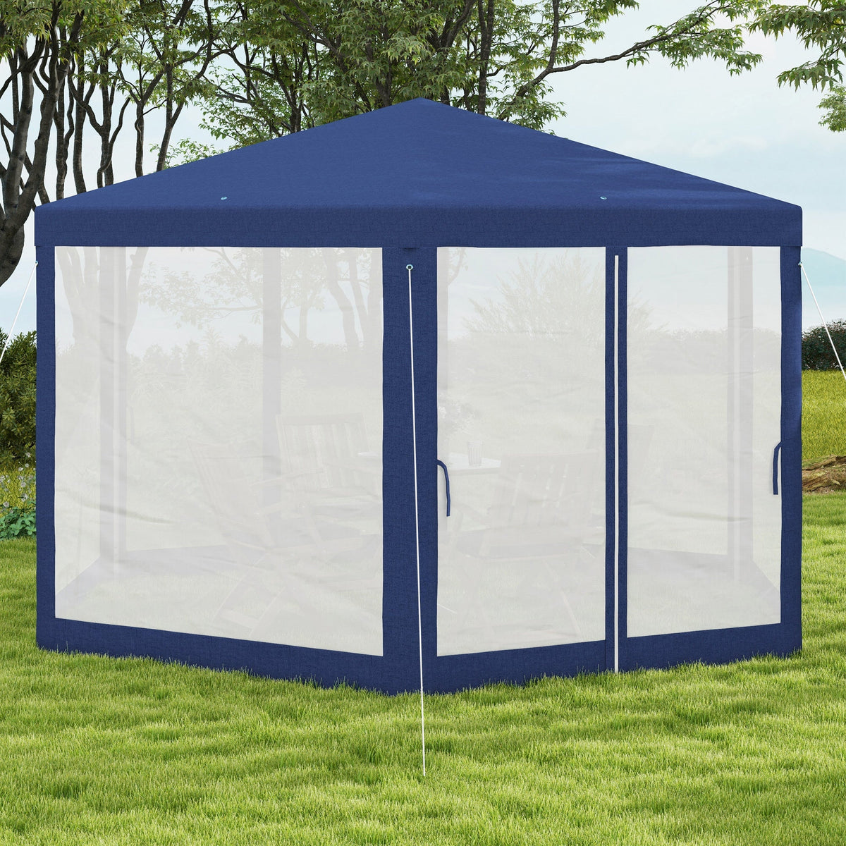 Outsunny 13' x 11' Outdoor Party Tent with Protective Mesh Sidewalls