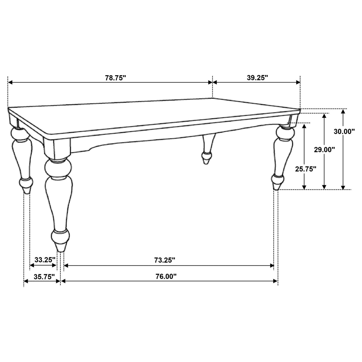 Kavita - Dining Table With Turned Leg - Brown