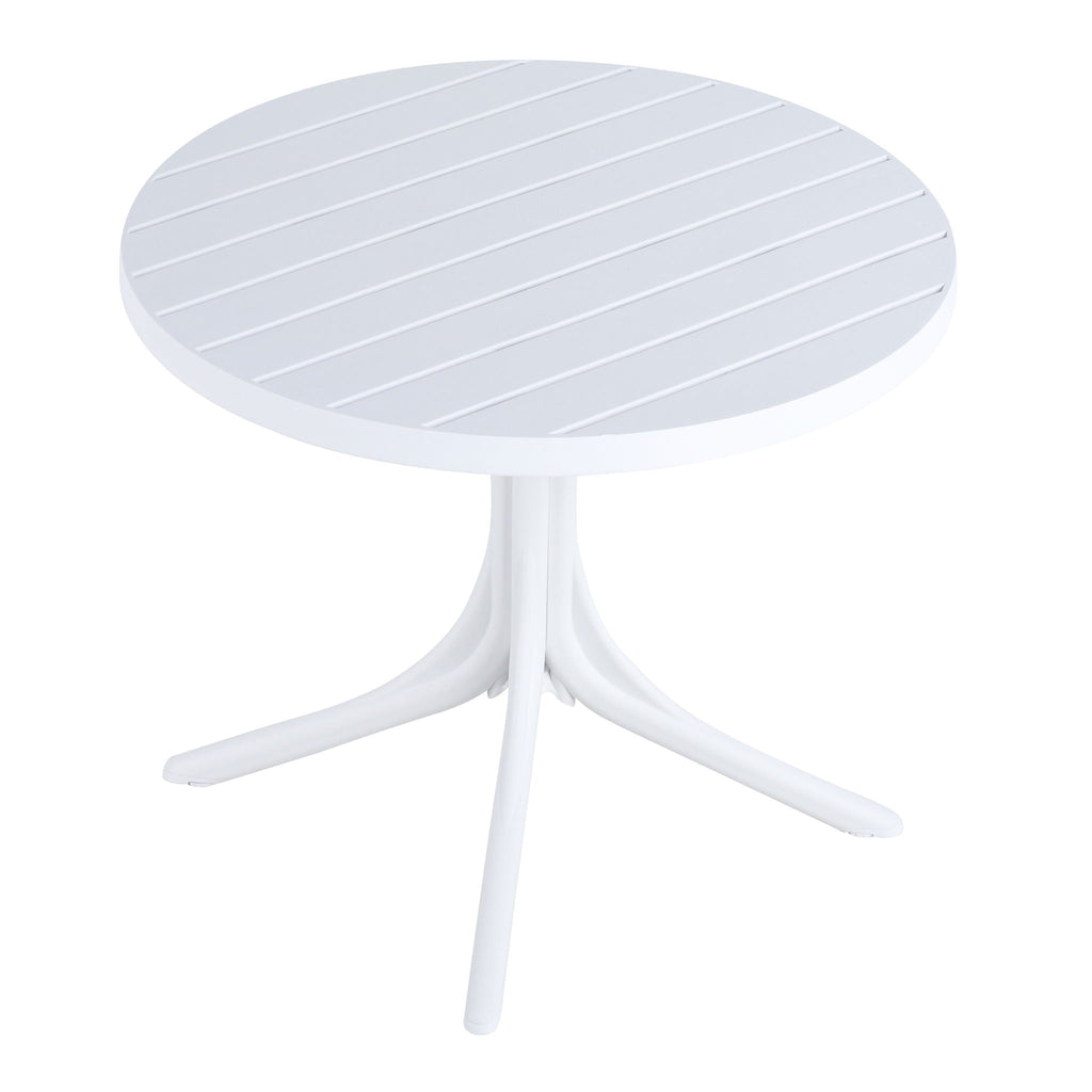Modern Round Table, Waterproof, UV Resistant And Durable - White