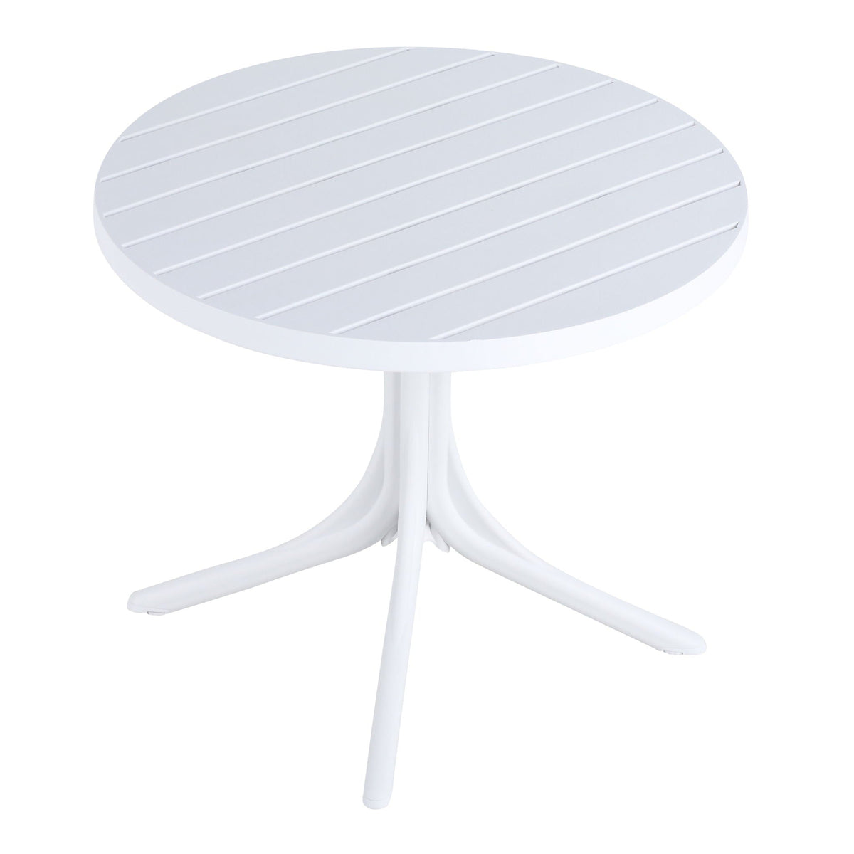 Modern Round Table, Waterproof, UV Resistant And Durable - White