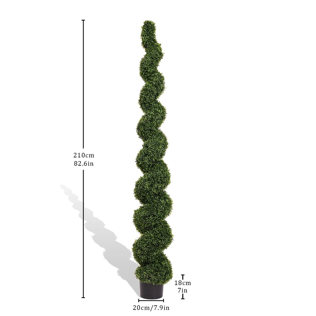 Artificial Outdoor UV Resistant Plastic Boxwood Topiary Spiral Tree
