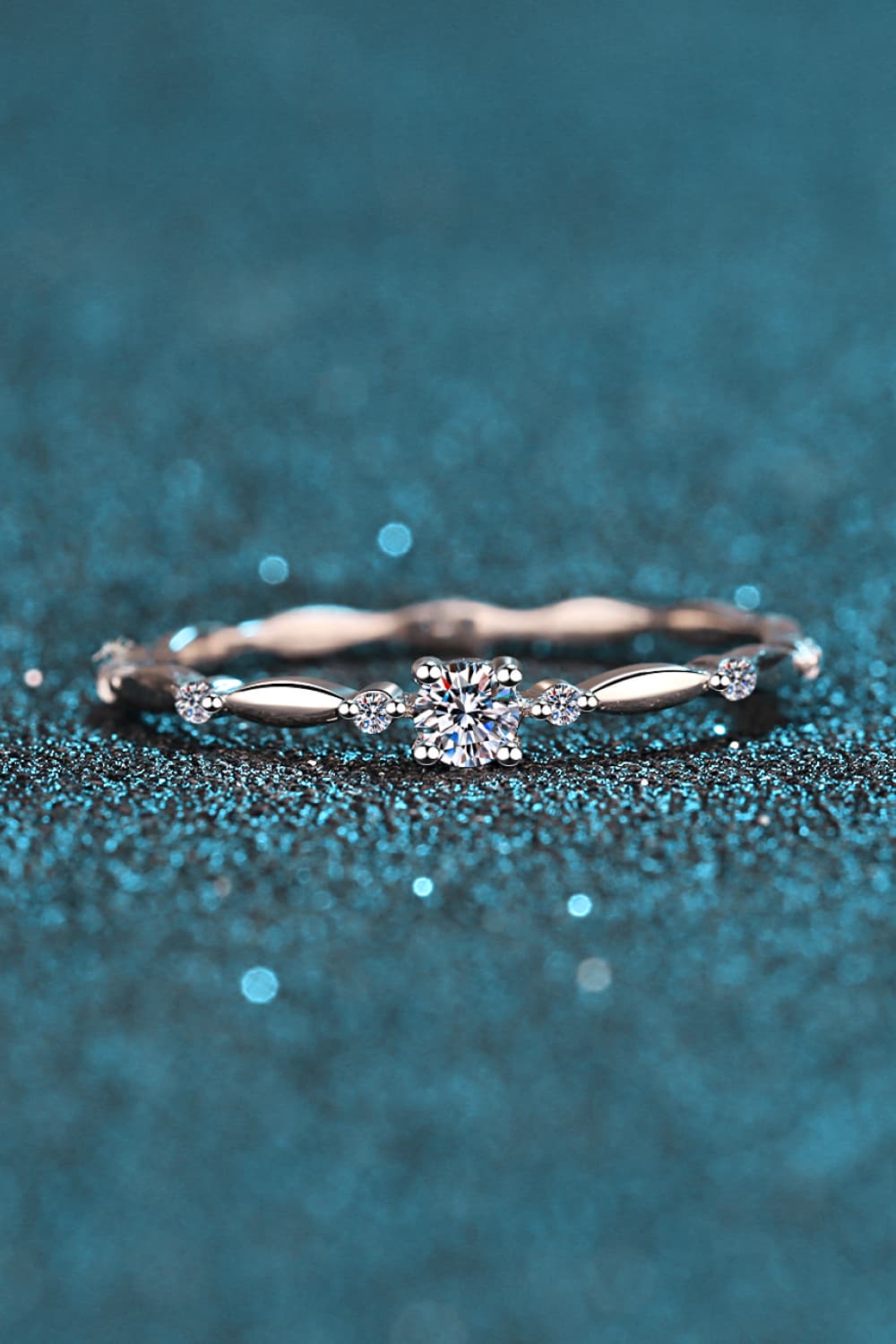 Sparkala™ 925 Sterling Silver Rhodium-Plated Beaded Ring