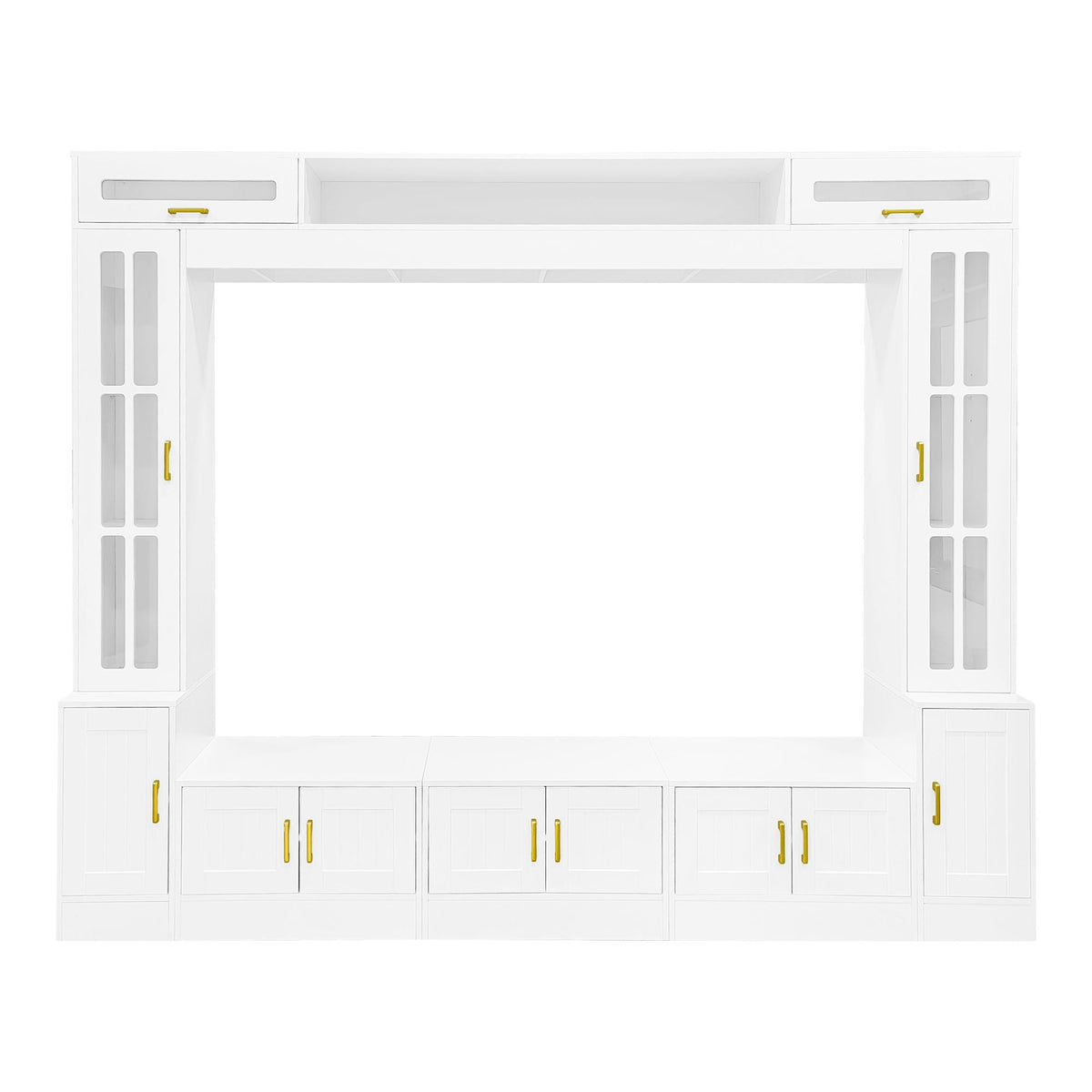 Wall Unit Entertainment Center With Bookshelves For TVs Up to 80"