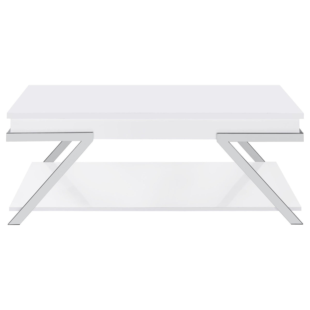 Briana - 2 Piece Coffee And End Table Set With Lift Top Legs - Gloss White
