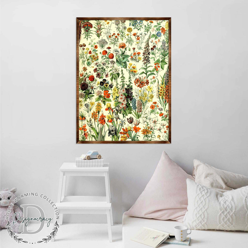 Flowers Montessori Wooden Poster - Homeschool I Educational Poster - Classroom Decor - Aesthetic - 310222