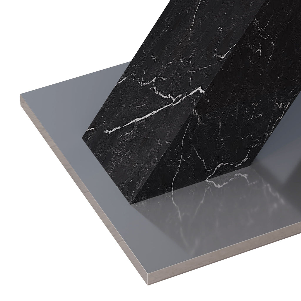 Modern Rectangle Dining Table With Stretchable TopAnd X Shape Legs
