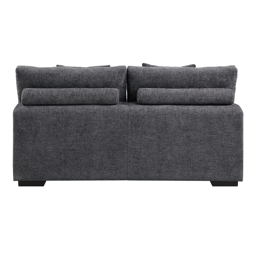 Chosen - Sectional Sofa With Toss Pillows With 2 Chaises With Ottoman - Gray