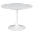 Round Dining Table With Pedestal Base - White