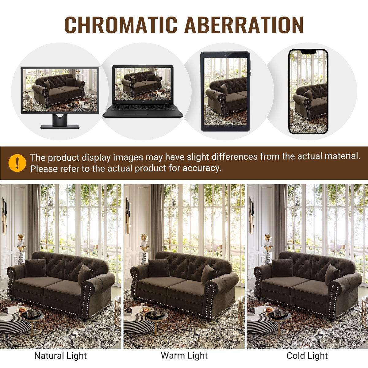 Upholstered Sofa Set With Nailhead Trim And Rolled Armrests, Includes Pillows