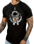 Cartoon Astronaut Shirt for Men – Casual Summer Streetwear Tee