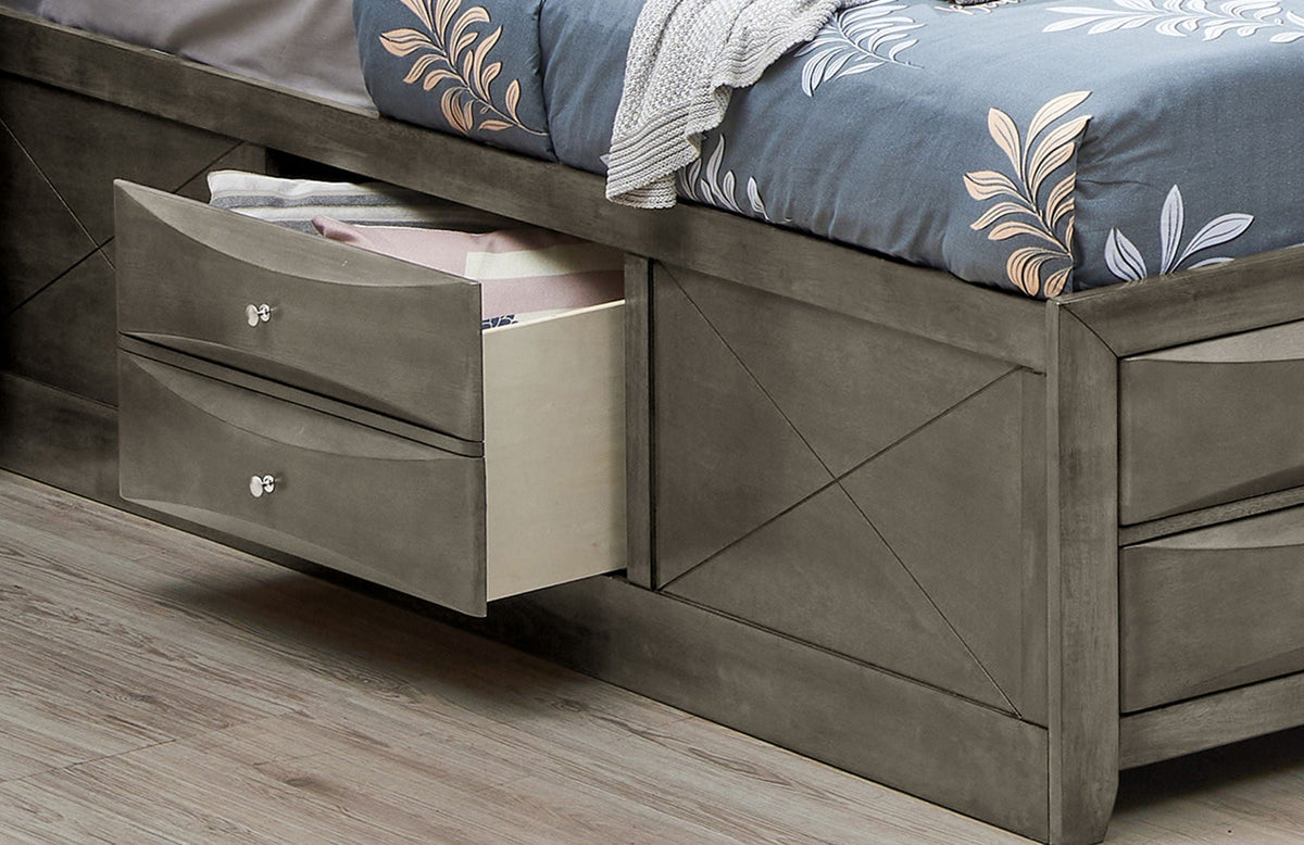 Modern Design Storage Bed With Bookcase Headboard