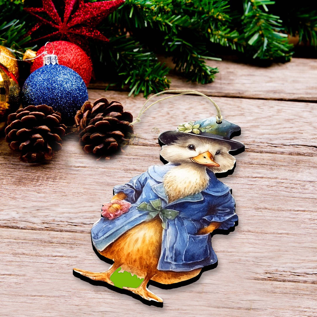 Easter Ducks Decorative Eco Wood Ornaments Set of 3 by G. Debrekht - Easter Decor - 8091043-S3