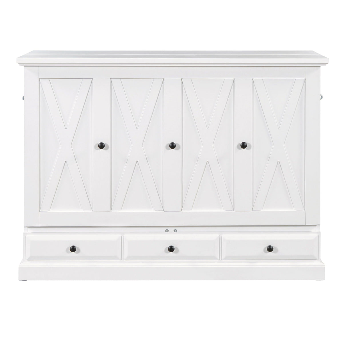 Solid Pine Murphy Bed Chest Cube Cabinet Bed With Charging Station And Large Storage Drawer For Home Office Or Small Room