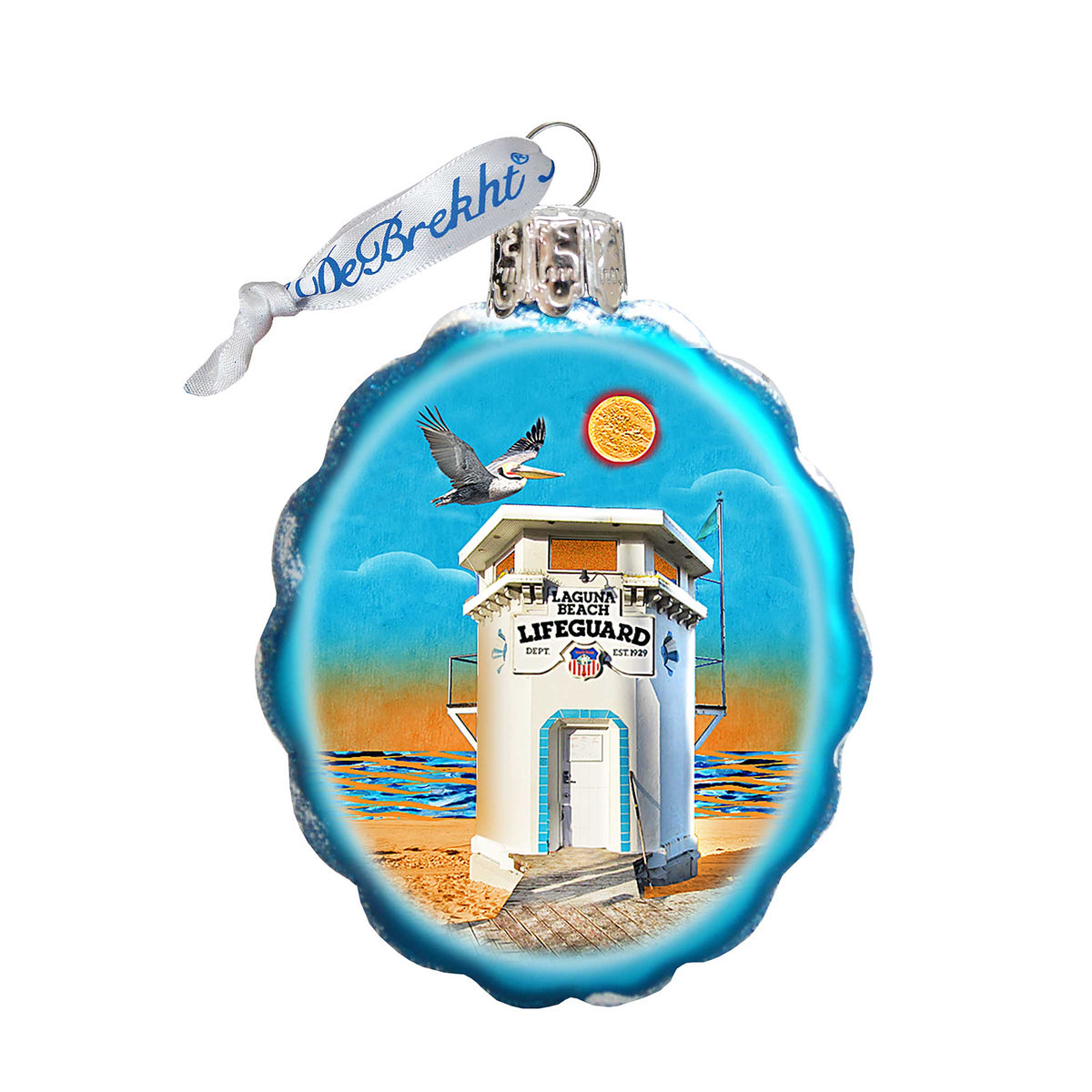 Laguna Beach Tower Mercury Glass Ornament by G. DeBrekht - Coastal Holiday Décor - 777557