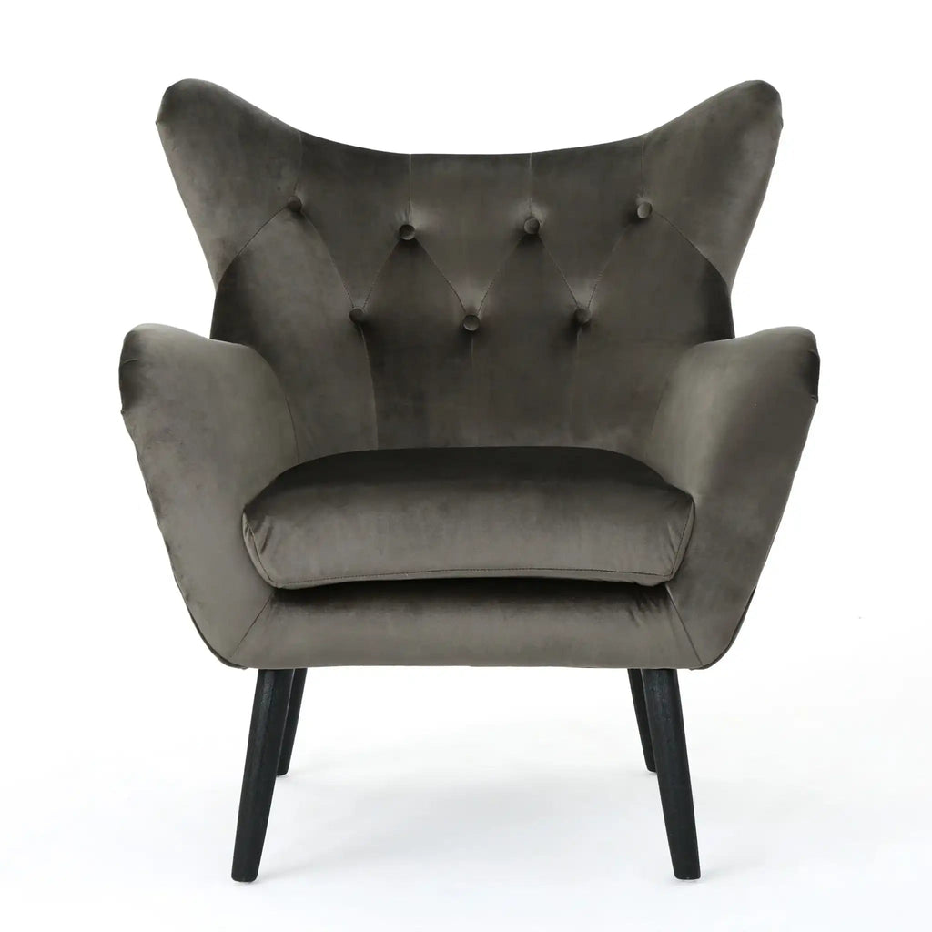 Alyssa Mid Century Upholstered Arm Chair With Wingback Design