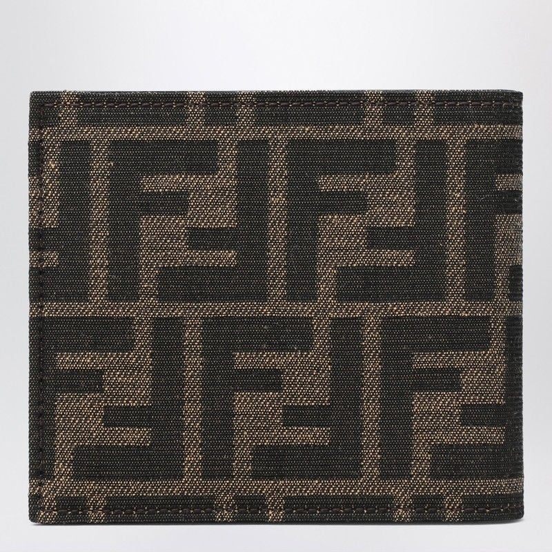 FENDI Jacquard Leather Bifold Wallet - Men's Mini Accessory