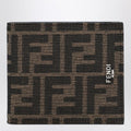 FENDI Jacquard Leather Bifold Wallet - Men's Mini Accessory